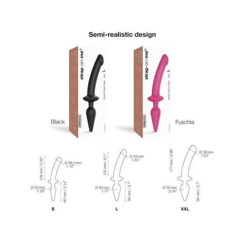 STRAP-ON-ME Switch Plug-In Semi-Realistic Fuchsia Anal Dildos