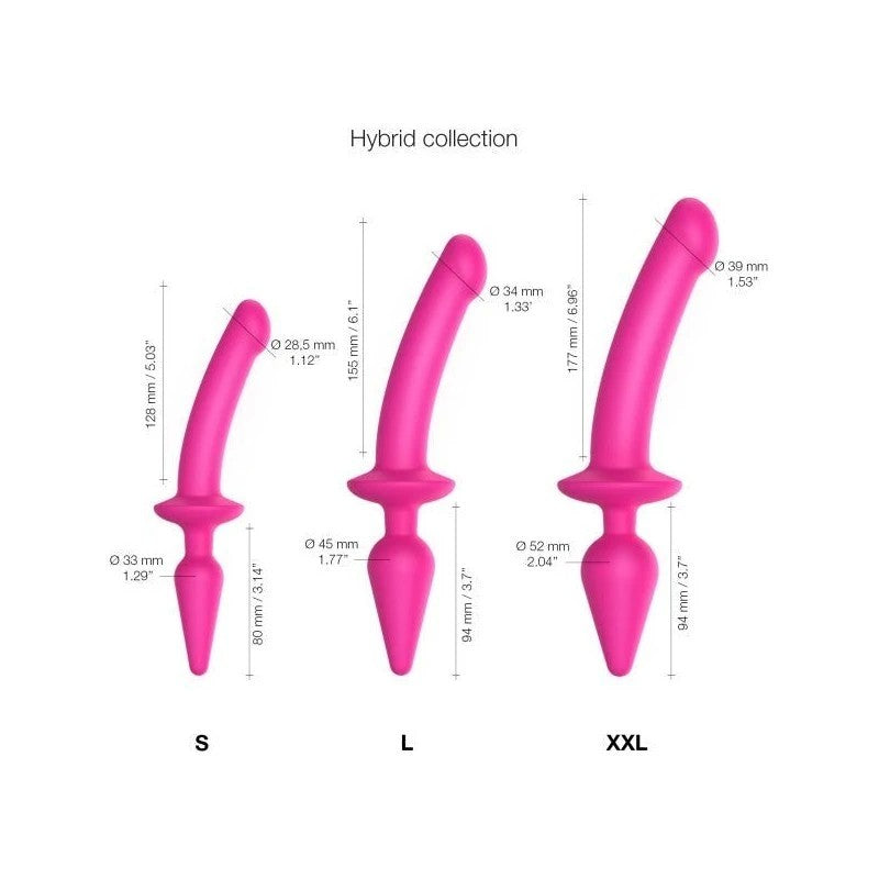 STRAP-ON-ME Switch Plug-In Semi-Realistic Fuchsia Anal Dildos