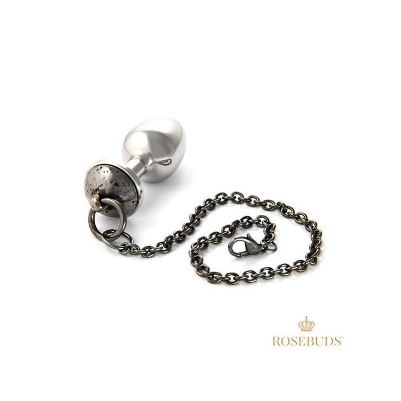 Rosebuds Luxe Metal Anal Plug with Captivating Chain Butt Plugs