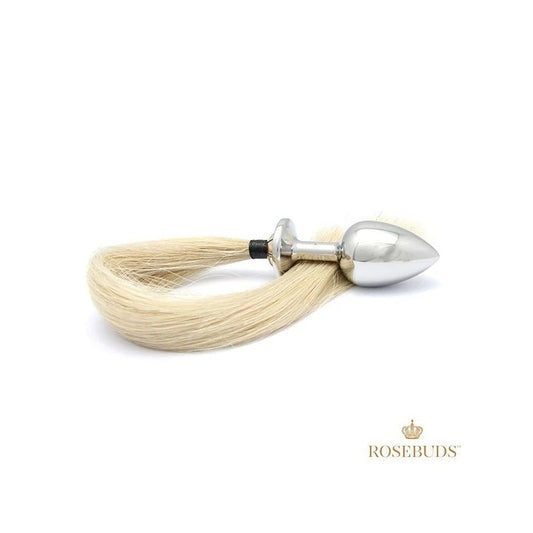 Rosebuds Luxurious Tailbud Blonde Horsetail Anal Pleasure Plug - Butt Plugs