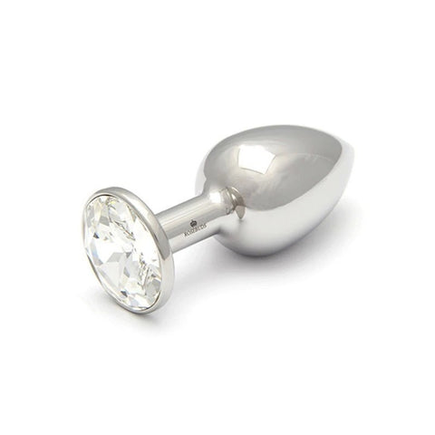 Rosebuds Luxurious Aluminium Black Butt Plug - Jeweled Clear XL - Butt Plugs