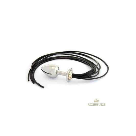 Rosebuds Luxe Black Long Leather Whipbud XL - Butt Plugs