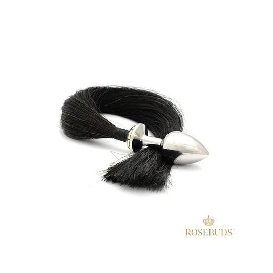 Rosebuds Luxe Black Long Leather Whipbud XL - Butt Plugs