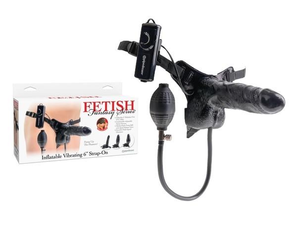 Fetish Fantasy Inflatable Vibrating 6 inch Strap-On Dildo Strap On Sextoys