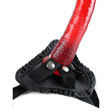Fetish Fantasy Leather Lovers Strap On Harness Black - Strap On Sextoys