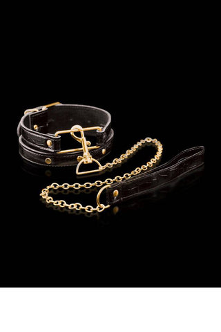 Fetish Fantasy Gold Bondage Collar and Leash Set - Collars and Leads