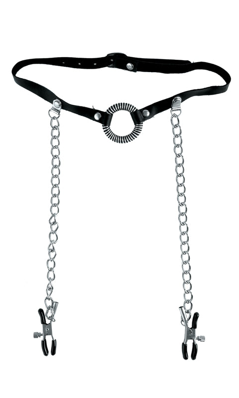 Fetish Fantasy Limited Edition O Ring Ball Gag and Nipple Clamps Bondage Gags and Bits