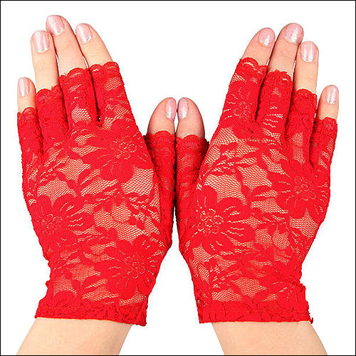 Baci Rock and Roll Soft and Stretchy Fingerless Lace Gloves Wigs and Gloves