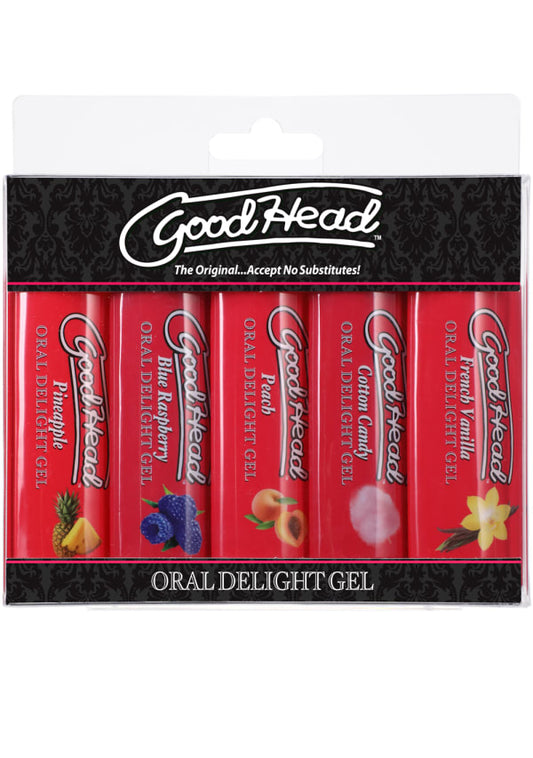 Doc Johnson GoodHead Oral Delight Gels 5 Pack x 30ml - Delay and Excite Sprays