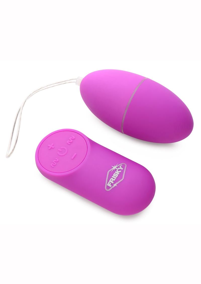 XR Brands Frisky Scrambler Vibrating Love Egg Purple Love Eggs and Kegel Exercisers
