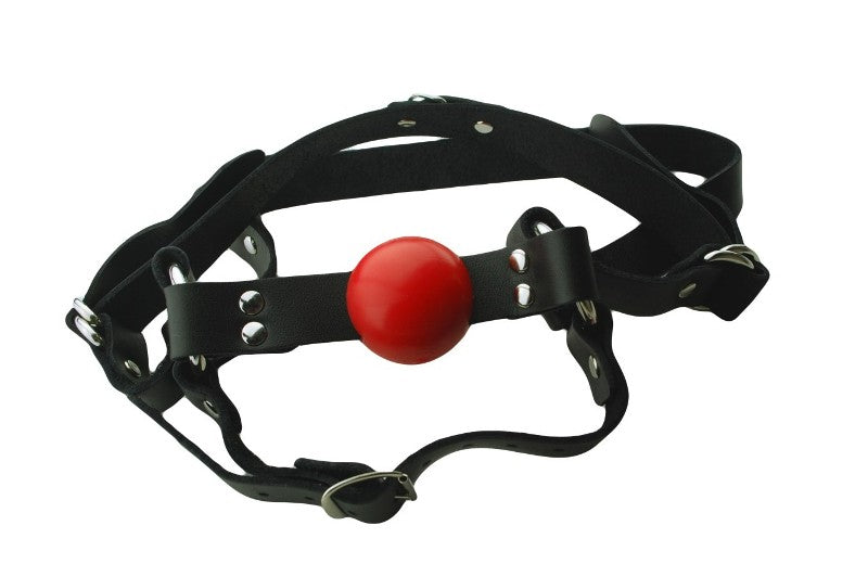 Full Head Harness with 1.5in Red Bondage Ball Gag Bondage Gags and Bits