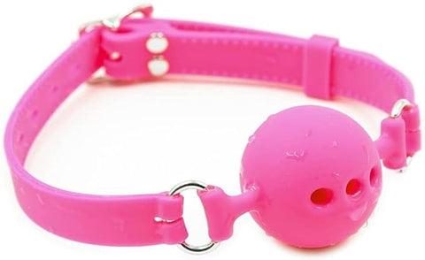 Full Silicone Breathable Ball Gag - Pink - Bondage Gags and Bits