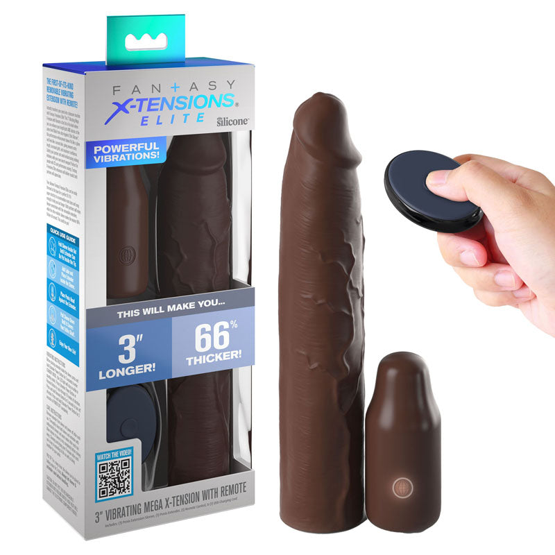 FX Elite 3 Inch Vibrating Mega Extension + Remote Penis Sleeves and Extenders