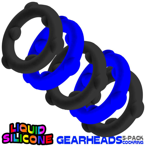 Oxballs Gearheads 5 Pack Spinner Cock Rings - Cock Ring Sets