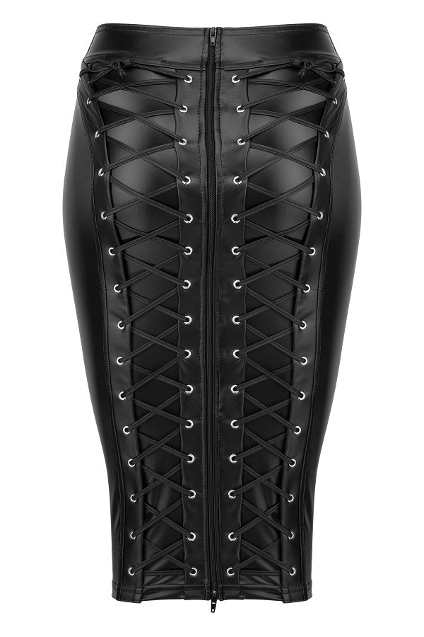 Noir Handmade Power Wetlook Pencil Skirt With Long Zipper Her Fetish