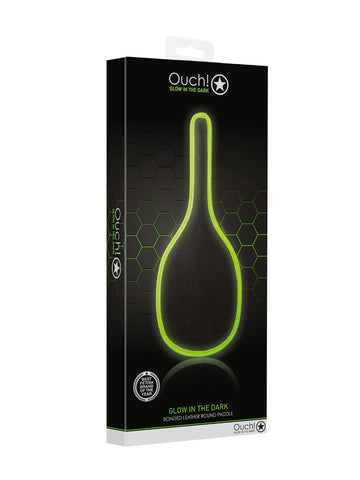 Shots Toys Glow in the Dark Bondage Round Paddle - Paddles And Slappers