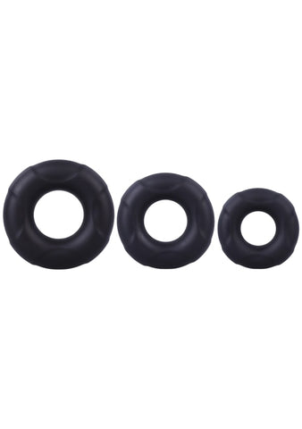 Doc Johnson 3 Stretchy Silicone Cock Ring Set In A Bag - Cock Ring Sets