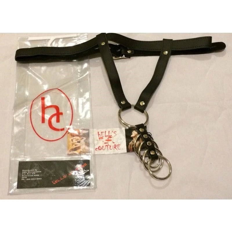 Sinvention Leather Harness With Gates of Hell Rings Male Chastity