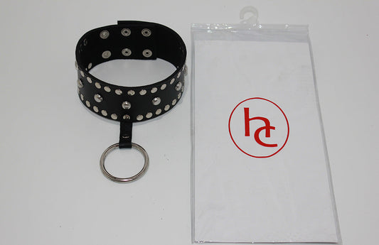 Mistress Leather Collar Studded - Collars and Leads