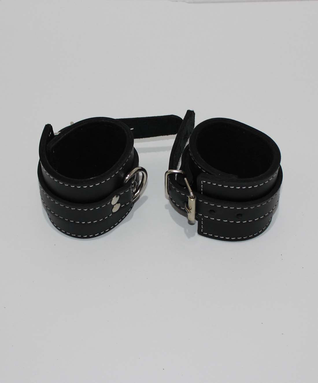 Abbey Leather Buckle Black Wrist Restraints Cuffs and Restraints