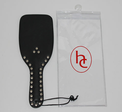 Fetlife Wide Ping-Pong Studded Leather Paddle - Paddles And Slappers