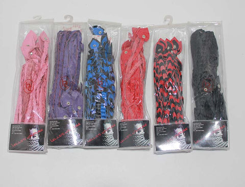 Whippa Leather Flogger with Braided Handle Black/Blue - Whips And Crops