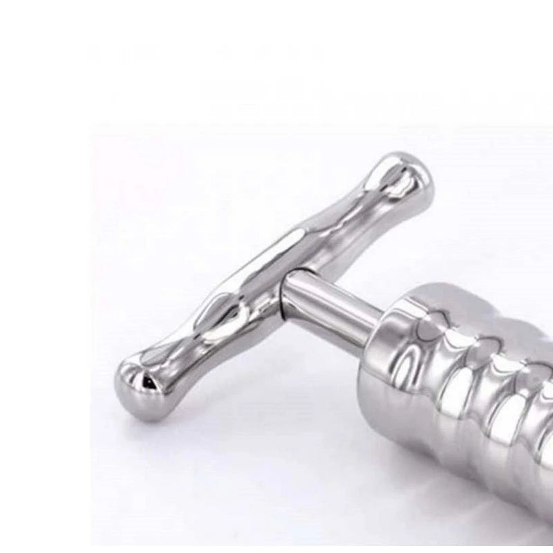 Steel Anal Rammer & T-Bar 4 Rings Handle Anal Dildos