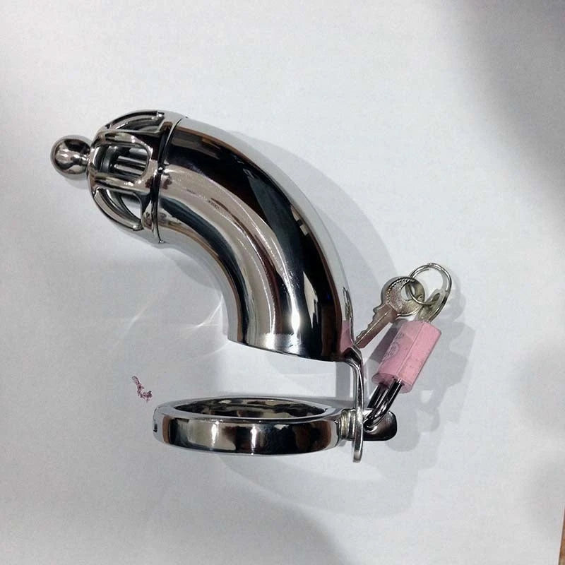 Solid Cock Cage With Removable Urethral Plug Male Chastity