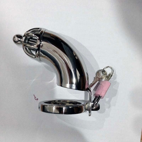 Solid Cock Cage With Removable Urethral Plug - Male Chastity