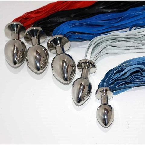 Luxurious Leather Tail Anal Pleasure Plug - Hell's Couture - Butt Plugs