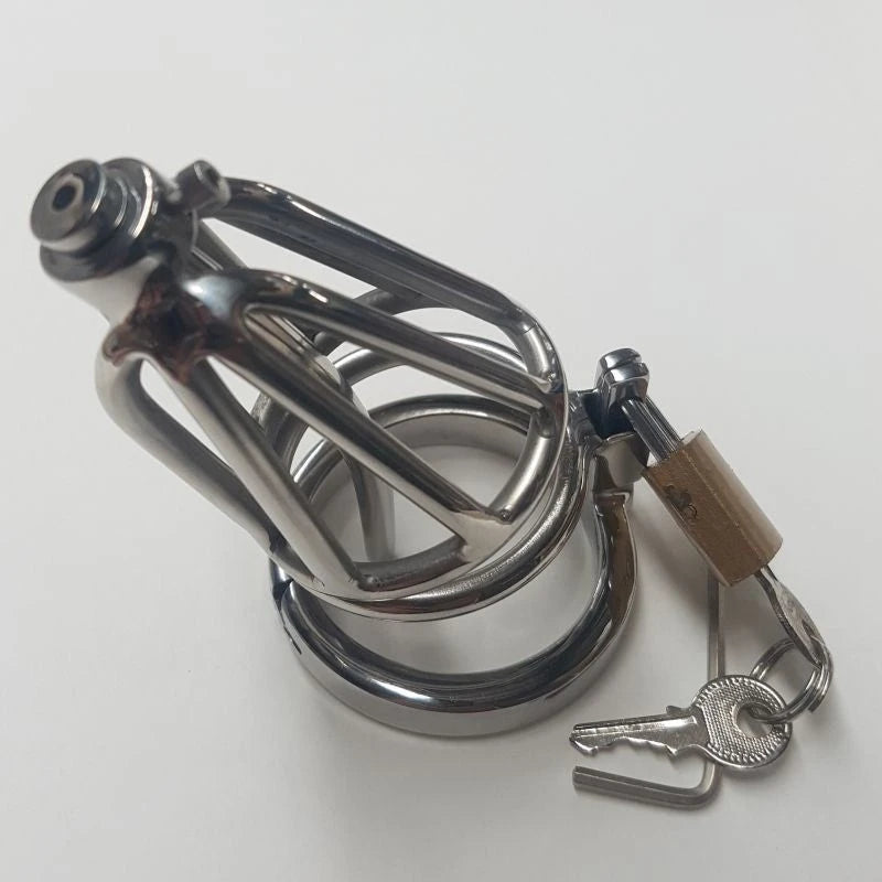 Locked Up Pee Thru Chastity Cage Male Chastity