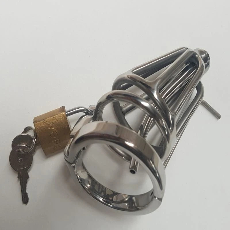 Locked Up Pee Thru Chastity Cage Male Chastity