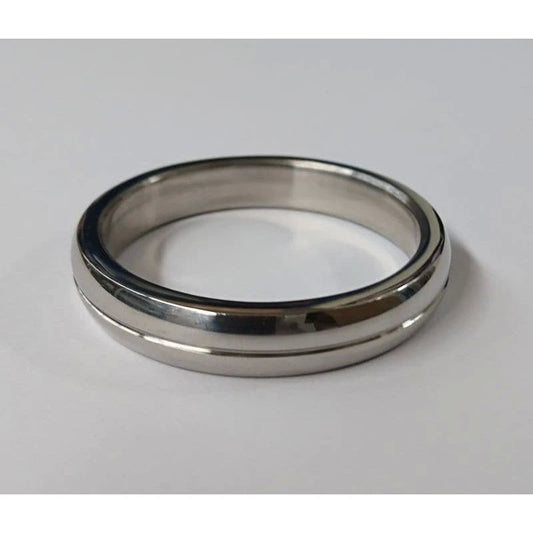 Donut Steel Cock Ring Grooved - Cock Rings