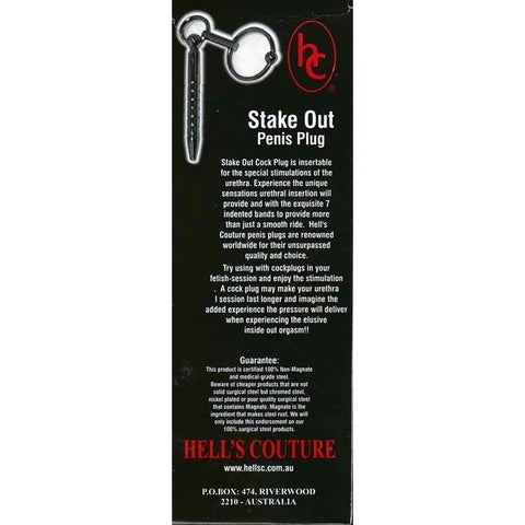 Stake Out Penis Plug with Glans Ring - Penis Plugs