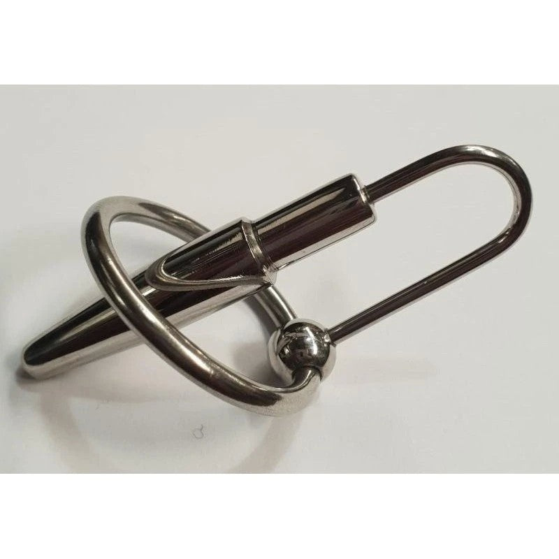 Solid Metal Cock Plug with Glans Ring Xtra Large Penis Plugs