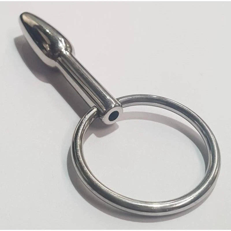 Steel Pleasures Penis Plug Olive Cum Thru with Ring Penis Plugs