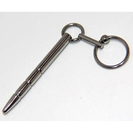 Xtube Steel Ribbed Penis Plug Wand with Glans Ring Penis Plugs