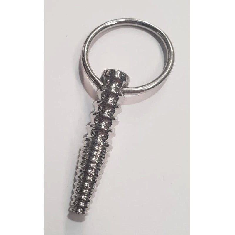 Ynaija Ribbed Metal Penis Plug With O-Ring Penis Plugs