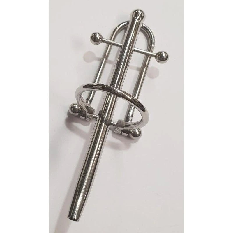 Prince Albert Wand With Barbell & Glans Ring Penis Plugs