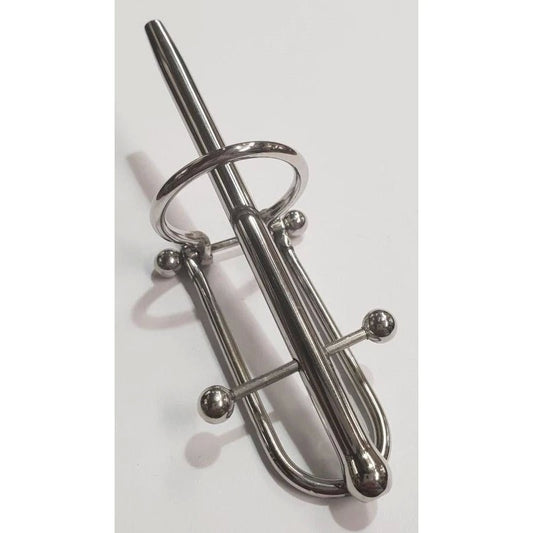 Prince Albert Wand With Barbell & Glans Ring - Penis Plugs