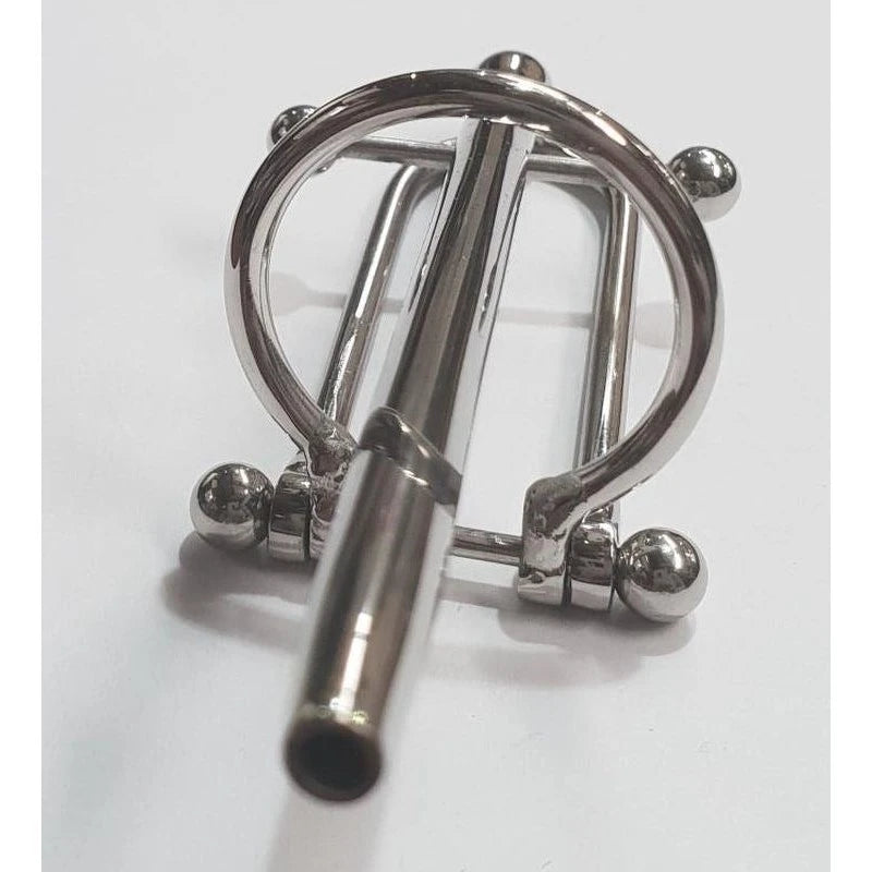 Prince Albert Wand With Barbell & Glans Ring Penis Plugs