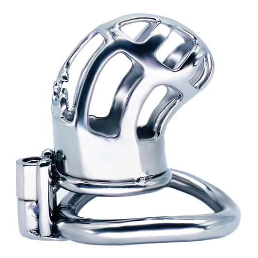 Hex Screw Bent Cock Lock Steel Cock Cage Male Chastity