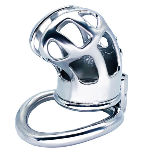 Hex Screw Bent Cock Lock Steel Cock Cage Male Chastity