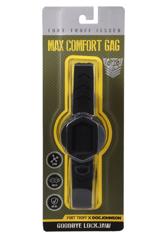 Doc Johnson Fort Troff Max Comfort BDSM Play Mouth Gag Black - Bondage Gags and Bits