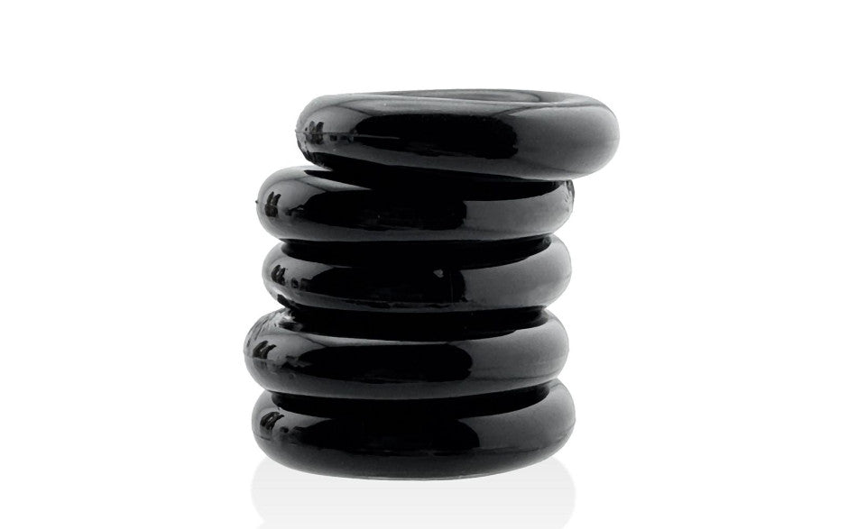 Hunkyjunk Jacker Stack 5 Piece Strong Cock Ring Set - Cock Ring Sets
