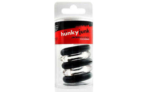 Hunkyjunk Jacker Stack 5 Piece Strong Cock Ring Set - Cock Ring Sets