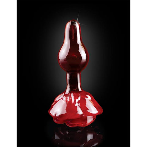 Pipedream Icicles No 76 Rose Shape Glass Butt Plug - Glass Sex Toys