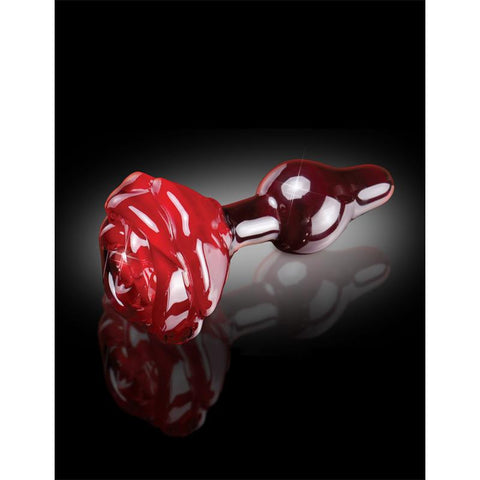 Pipedream Icicles No 76 Rose Shape Glass Butt Plug - Glass Sex Toys