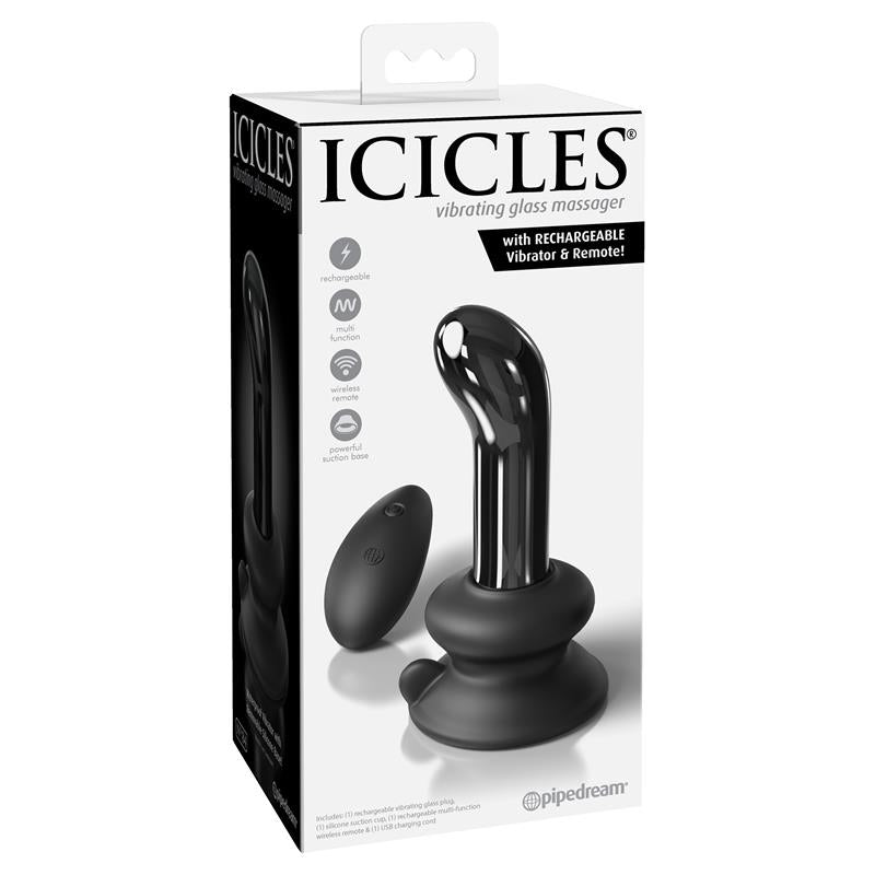 Pipedream Icicles No 84 Remote Control Anal Massager Glass Sex Toys
