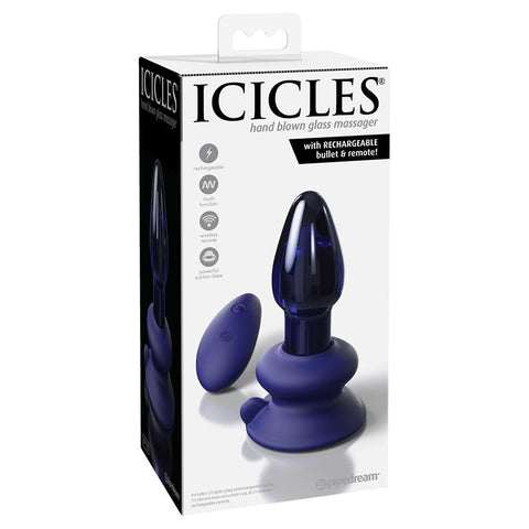 Pipedream Icicles No 85 Rechargeable Glass Butt Plug - Glass Sex Toys